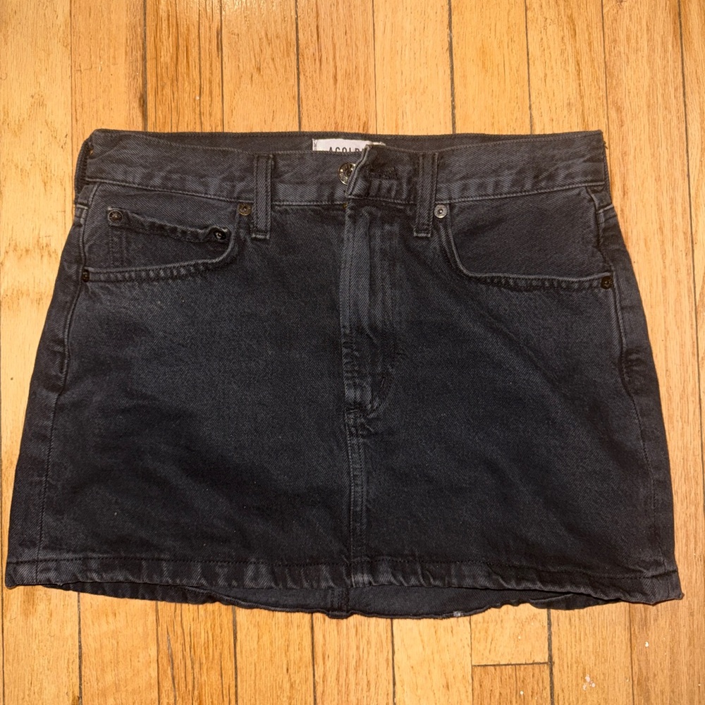 Agolde Dark Denim Mini Skirt